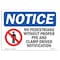 Signmission OSHA Sign, No Pedestrians Without Proper With, 18in X 12in Rigid Plastic, 12" W, 18" L, Landscape OS-NS-P-1218-L-14727 - alternate 1